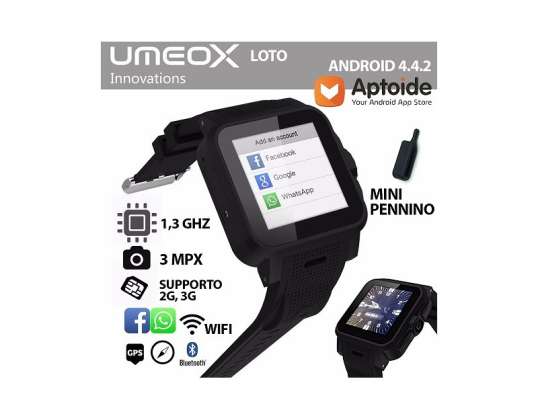 UMEOX LOTO SMARTWATCH ANDROID WATCH PHONE SLOT SIM 3G BLUETOOTH
