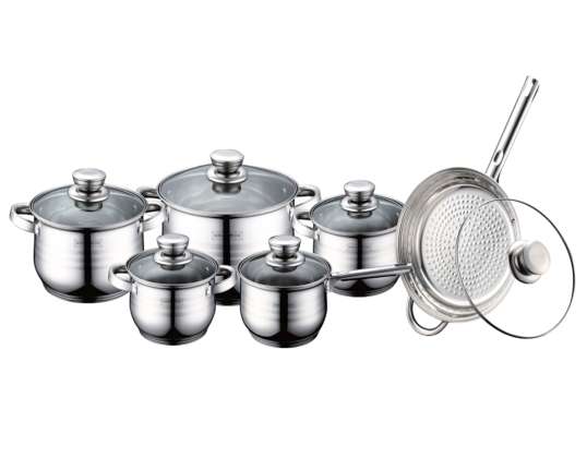 Royalty Line RL 1231: 12 Pieces Cookware Set with Glass Lid