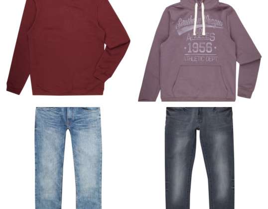 Mænds vintertøjsparti: Europæiske sweatshirts og jeans af høj kvalitet