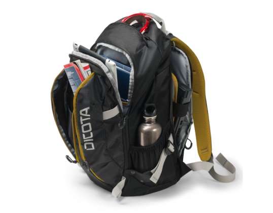 Dicota Backpack Active 14-15.6 melna / dzeltena D31048