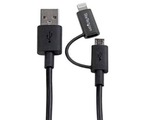 STARTECH Apple Lightning Micro USB til USB-kabel iPhone iPad 1m LTUB1MBK