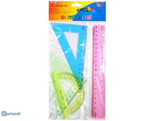 Геометрични комплекти setsquare protractors ruler - Цветова смес, ниска цена