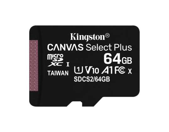 Kingston MicroSDXC 64GB drobės pasirinkimas plius SDCS2/64GB-2P1A