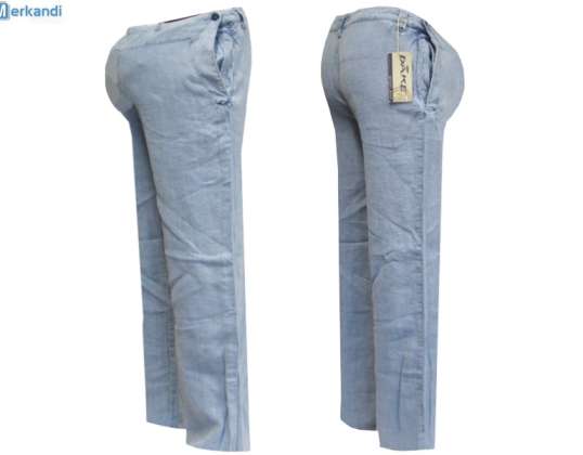 Long pantalon de maternité réglable bleu