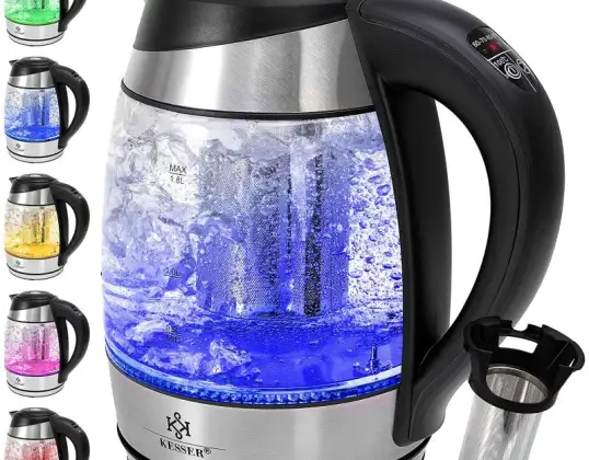 KESSER® Wasserkocher 1,8L Edelstahl mit LED Beleuchtung