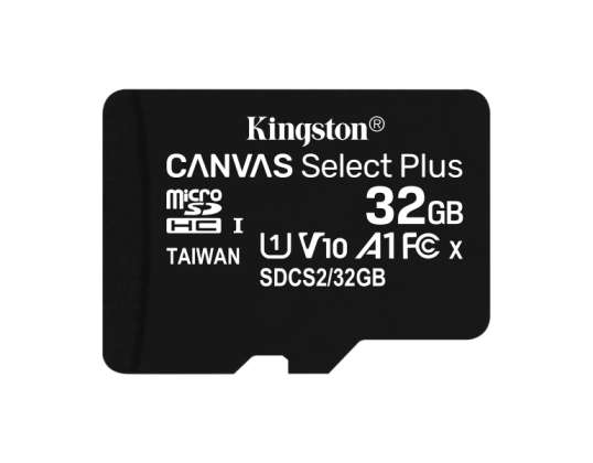 Kingston MicroSDHC 32GB lõuend Select Plus C10 UHS-I 100MB/s SDCS2/32GBSP