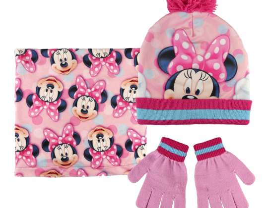 Conjunto de gorro, bufanda y guantes de otoño / invierno de Minnie Mouse - 84279