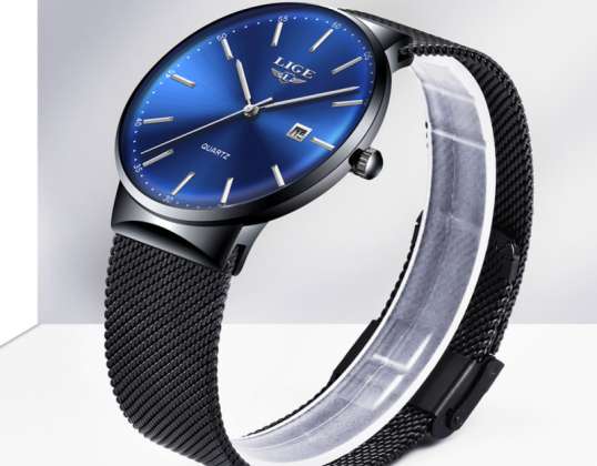 Ultra tenké hodinky vodotěsné křemenné minimalistické náramkové hodinky Unisex
