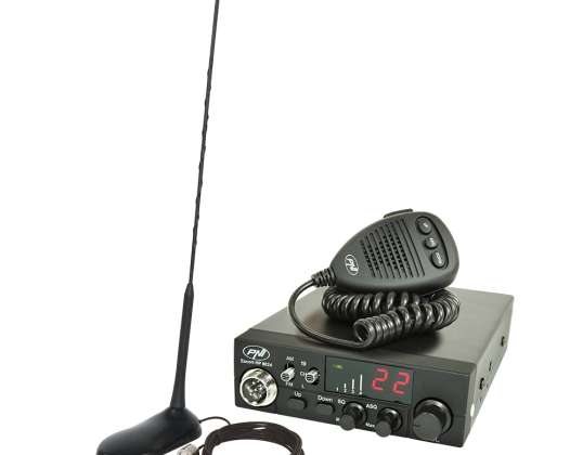 Kit Stazione Radio CB PNI ESCORT HP 8024 ASQ 12/24V + Antenna CB PNI Extr