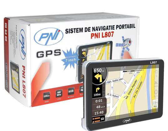 Système de navigation GPS PNI L807 écran de 7 pouces, 800 MHz, 256 Mo DDR, 8 Go