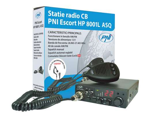 Kit Radio Postaja CB PNI ESCORT HP 8001L ASQ + Slušalke HS81 + Antena CB P