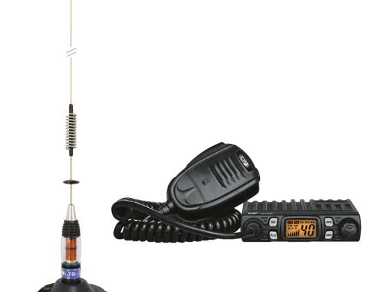Kit stazione radio CB CRT ONE + Antenna CB PNI ML70 magnete