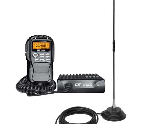 Kit radio station CB CRT Mike + Antenna PNI Extra 40 with magnet