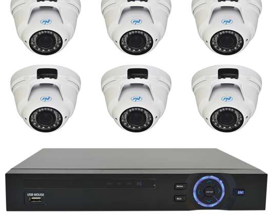 Kit de videovigilancia PNI House - NVR 16CH 1080P y 6 cámaras PNI IP2D