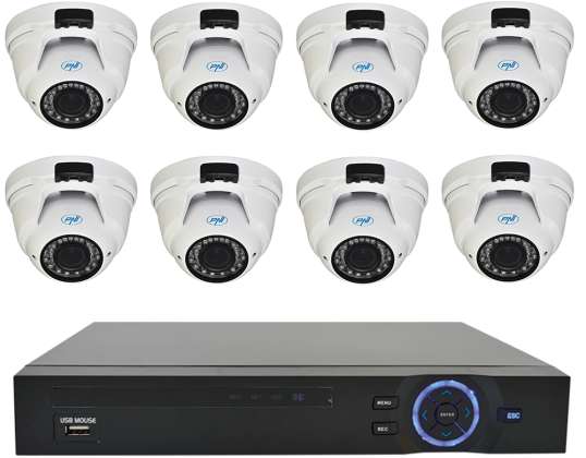 Kit de videovigilancia PNI House - NVR 16CH 1080P y 8 cámaras PNI IP2D