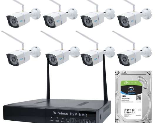 Package Kit vidéosurveillance PNI House WiFi550 NVR et 8 caméras filaires