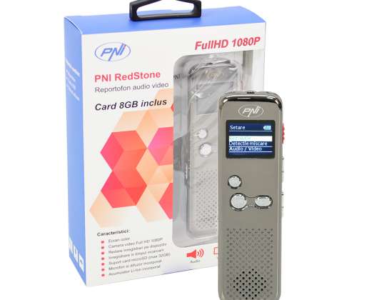 Video-Audio-Recorder PNI RedStone Stereo-Audio, 1080P-Video, Mi-Karte