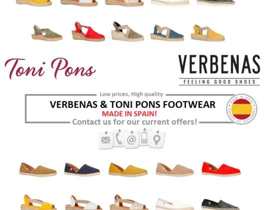CALZADO VERBENAS Y TONI PONS, ¡HECHO EN ESPAÑA! Grado A, 100% nuevo!