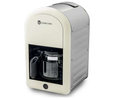 FİLTRE KAHVE MAKİNESİ İNOX / KREM RETRO 70, 1.25LT, 1000W, STÜDYO CASA
