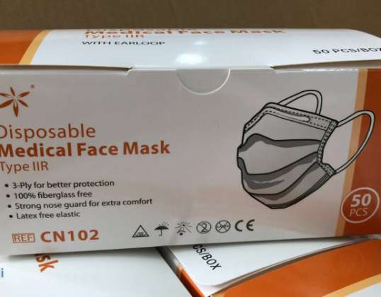 Medizinische Gesichtsmasken - Typ IIR - Hoher Spritzschutz