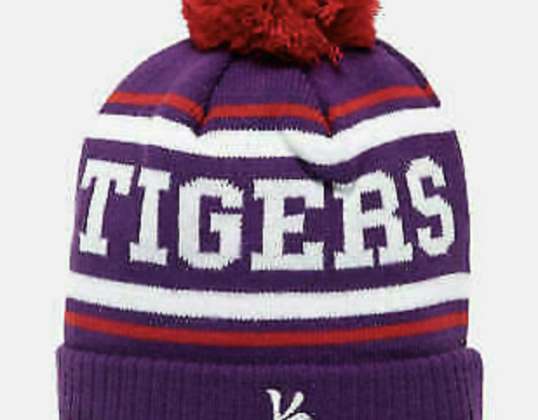 Kukri Leicester Tigers Rugby Bobble Beanie Hat Violet 45 pièces