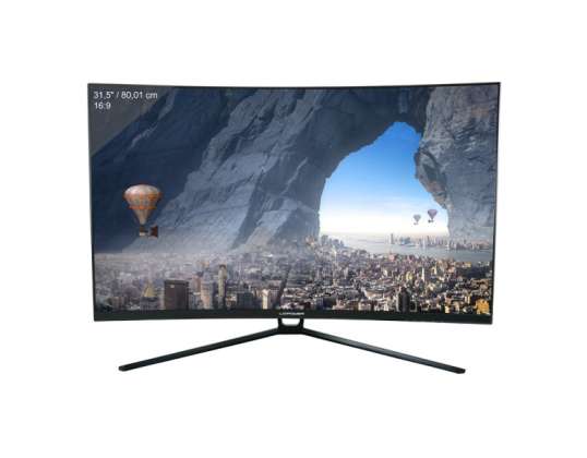 80cm / 31.5 (2560x1440) LC Power M32 HDMI DVI DisplayPort 16:9 4ms VESA Kaareva GAMING QUAD HD Musta L