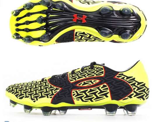 Neon yellow &#39;Under armour&#39; clutchfit force men soccer shoes