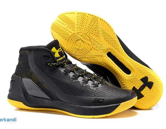 Negro / amarillo &#39;Under Armour&#39; Curry 3 zapatos de hombre