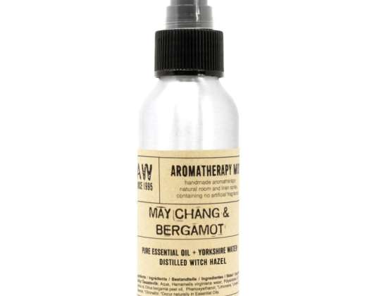 100ml room sprays with essential oils - May Chang & Bergamot