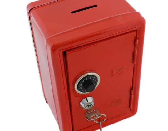 AG613D SKARBONKA MINI SEJF SZYFR CZERWON