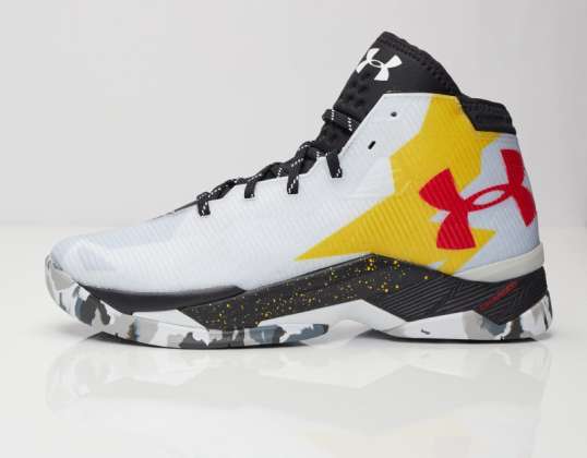 Beyaz / siyah / sarı &#39;Under armour&#39; Curry 2.5 erkek ayakkabı