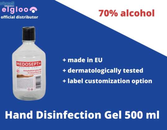 Desinfektionsmedel gel, 70% alkohol 0,5 liter (officiell distributör)