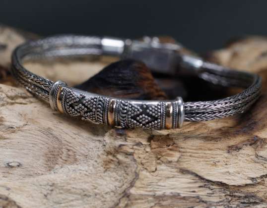 Silver & gold bracelet - unisex single chain
