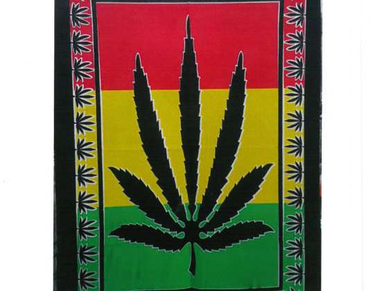 Cotton wall paper - cannabis leaf