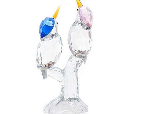 Crystal Kingfisher Couple - Pink & Blue