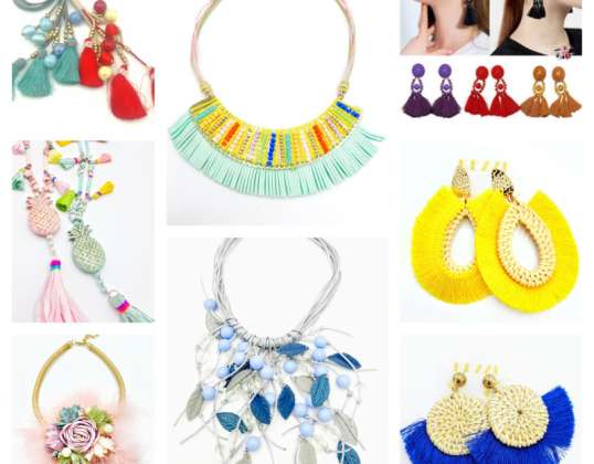 Sommer-Mix Modeschmuck-Set: Sortierte und trendige Halskette und Ohrringe