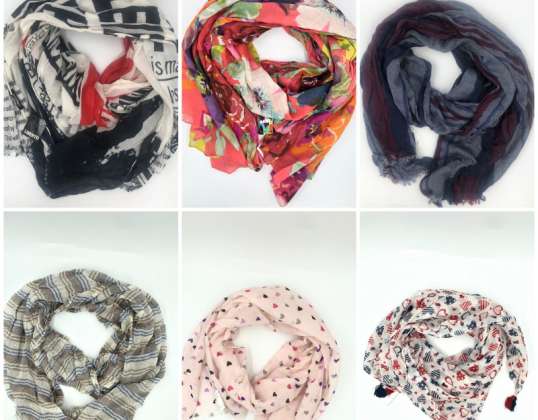 Batch of High Quality Assorted Scarves: Varied Designs for Fashion Accessories and Special Events