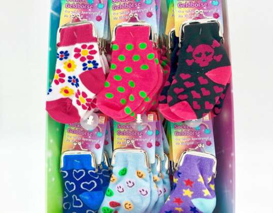 Purse sock, assorted colors, purse, wallet