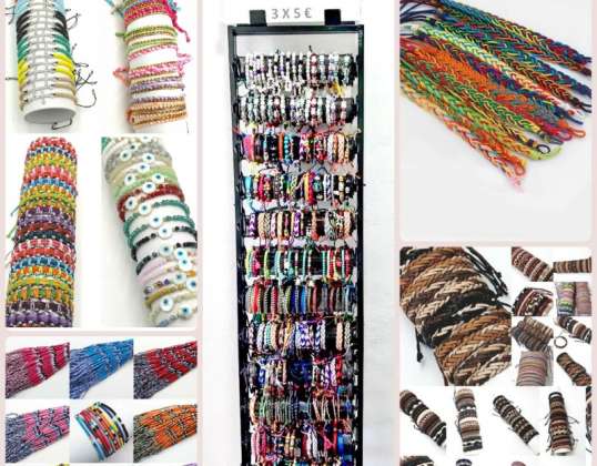 Présentoir de bracelets avec 500 unités assorties