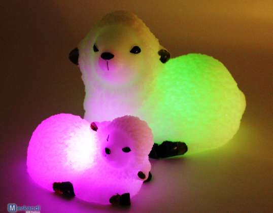 &quot;Sheep&quot; LED candle, set of 2, decorative light, spring, remaining stock