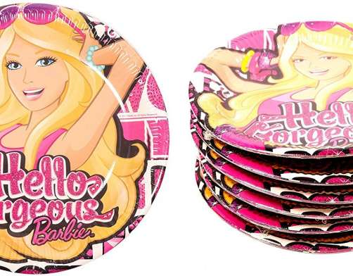 Barbie - Hello Gorgeous papír party tányérok 23cm (6 db-os csomag)