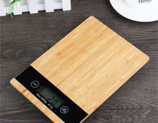 ELECTRONIC LCD KITCHEN BAMBOO SCALE UP TO 5 KG SKU:037 (stock in PL)