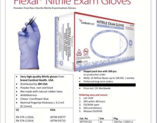 GUANTES NITRILO 3M CARDINAL FLEXAL HEALTH (PACK 200)