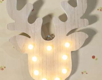 LED Wandbild &#34;Hirsch&#34;, Winterdeko, Leuchte, Wanddeko