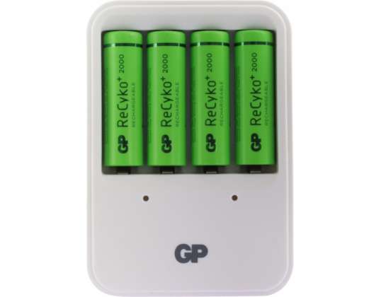 GP ReCyko PB420 charger incl. 4 x AA 2000mAH batteries 130420GS200AAHCC4