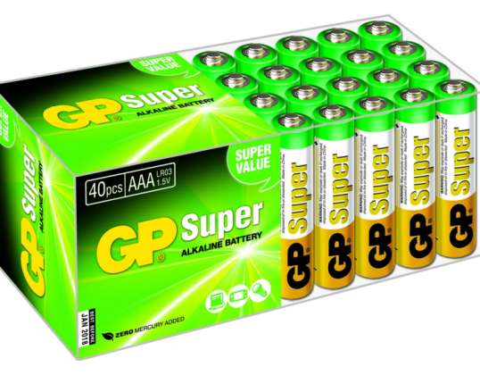 Baterii GP SUPER LR03 Micro AAA (40 bucăți) 03024AB40