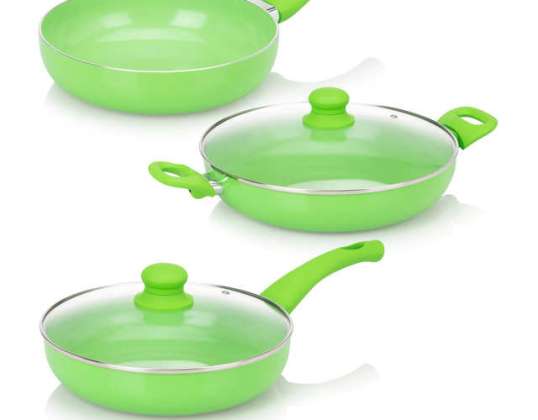 Cucinella Pfannen-Set, 3tlg. in de Farbe grün Export ab 11Euro