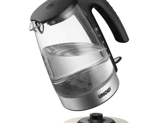 1900 Stück ( Retouren )  Unold Glas Wasserkocher 1,2 L Schwarz 2300W