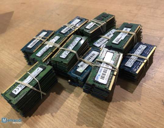 250x 4GB DDR3L SODIMM Mix hlavných značiek - použité výpočtové zásoby