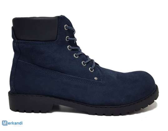 Dunkelblaue Herrenschuhe aus echtem Leder &#39;Rover & Lakes&#39; - Stiefel